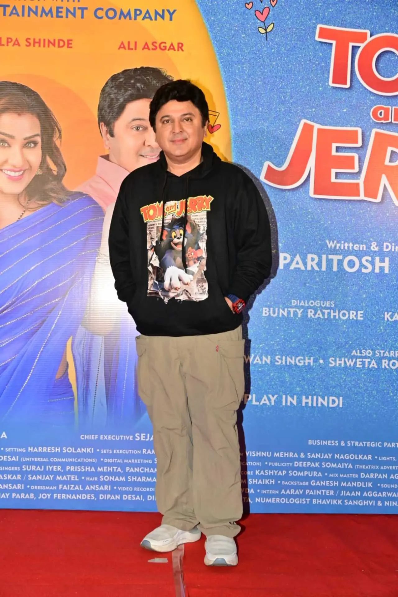 Ali Asgar was seen arriving for the premiere of his play, Tom and Jerry.